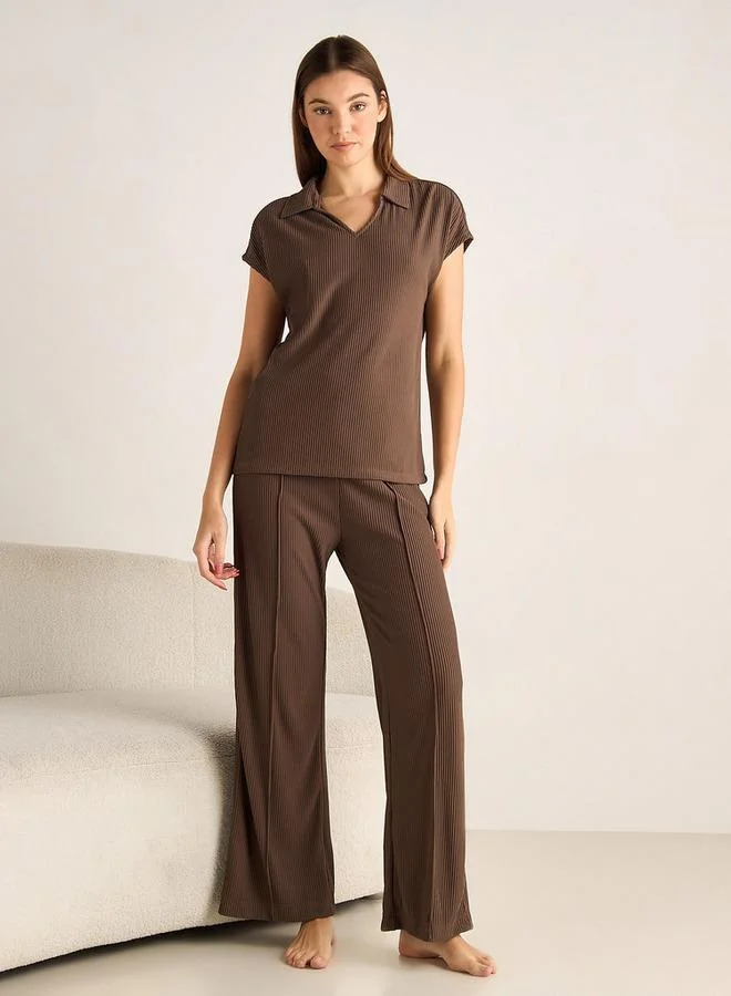 سبلاش فيڤ Textured Knit Top and Bottom Co-ord set